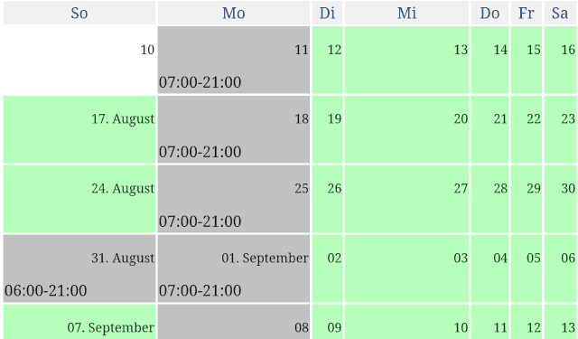 Screenshot Rikscha-Kalender