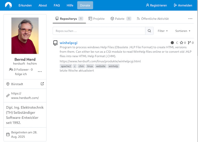 Screenshot codeberg